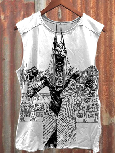 Retro Mummy Art Print Fashion Loose Tank Top