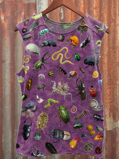 Insect Wars Print Fashion Loose Tank Top