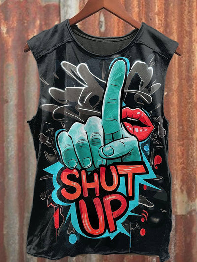 Men's Casual Graffiti Art Printed Tank Top