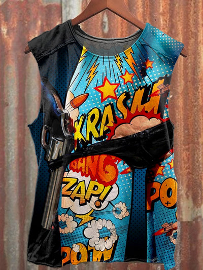 Men's Casual Graffiti Art Printed Tank Top