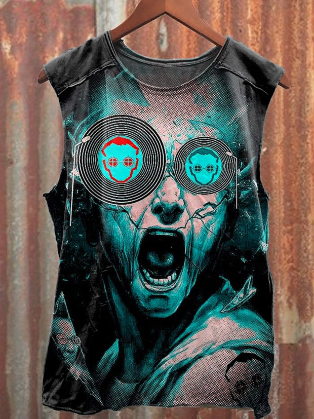 Gorgeous Cyberpunk Graffiti Printed Casual Loose Tank Top