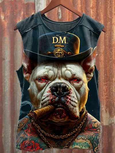 Men's Casual Dog Printed Tank Top