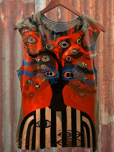 Gorgeous Art Graffiti Print Casual Cotton Tank Top