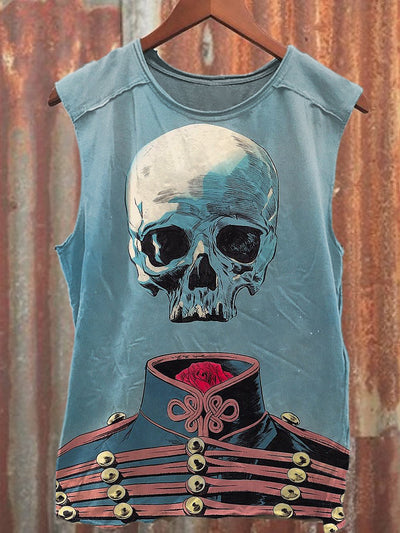 Men's Casual Skeleton Printed Tank Top