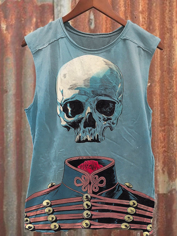 Men's Casual Skeleton Printed Tank Top