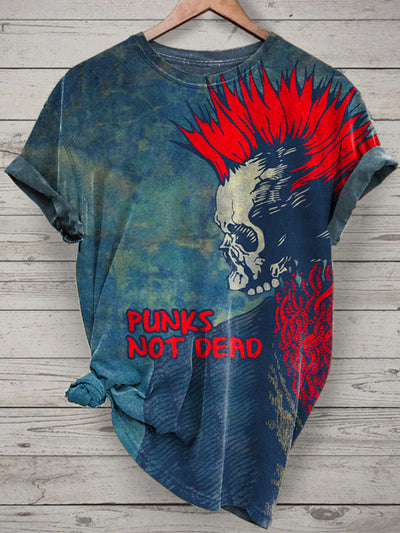 Punk Printed Vintage Fashion Loose Short Sleeve T-Shirt