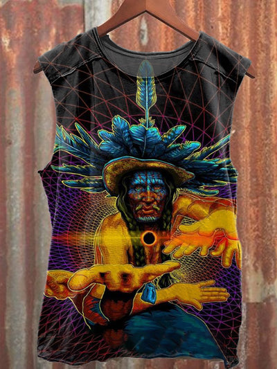 Gorgeous Art Graffiti Print Casual Cotton Tank Top