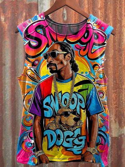 Men's Casual Colorful Graffiti Art Printed Tank Top