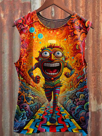 Men's Casual Color Art Printed Tank Top