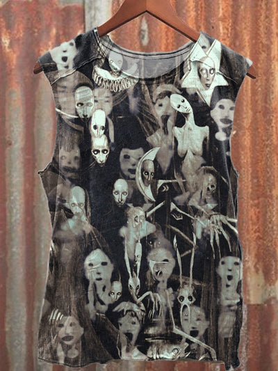 Refantasy Abstract World Art Print Fashion Loose Tank Top