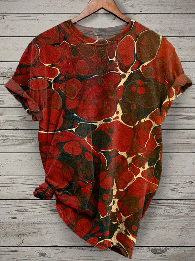 Retro Graffiti Print Casual Loose T-shirt