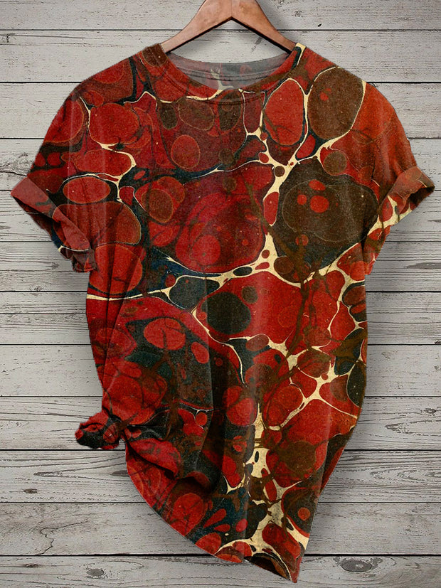 Retro Graffiti Print Casual Loose T-shirt