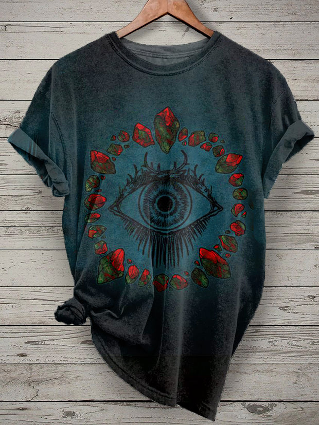 Retro Graffiti Print Casual Loose T-shirt