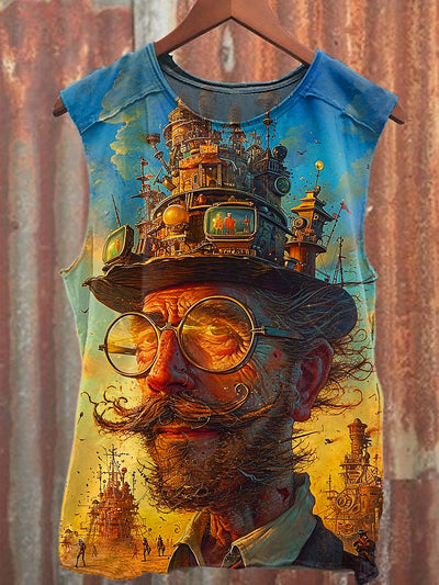 Men's Casual Art Printed Tank Top
