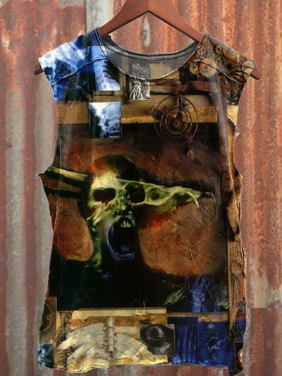 Refantasy Abstract World Art Print Fashion Loose Tank Top