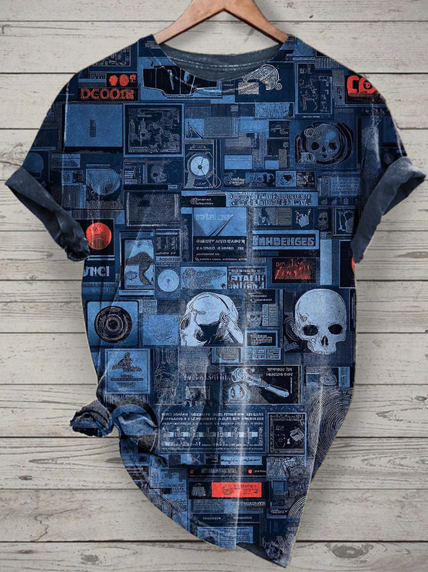 Unisex Printed Vintage Fashion Loose Short Sleeve T-Shirt