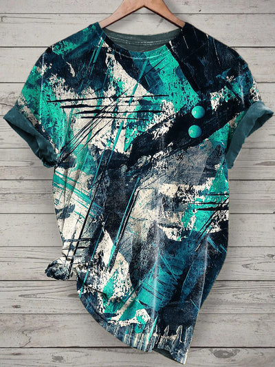 Unisex Graffiti Art Printed Vintage Fashion Loose Short Sleeve T-Shirt
