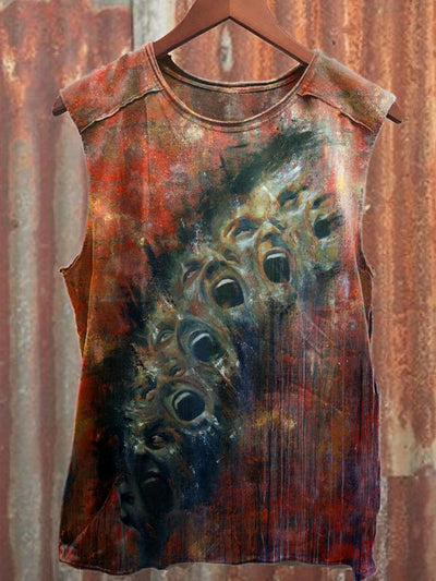 Refantasy Abstract World Art Print Fashion Loose Tank Top