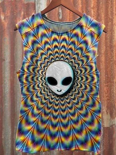 Men's Casual Alien Printed Tank Top