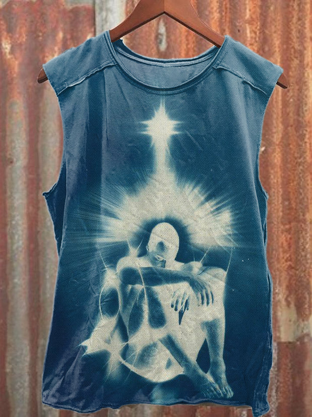 Gorgeous Abstract Graffiti Print Casual Cotton Tank Top