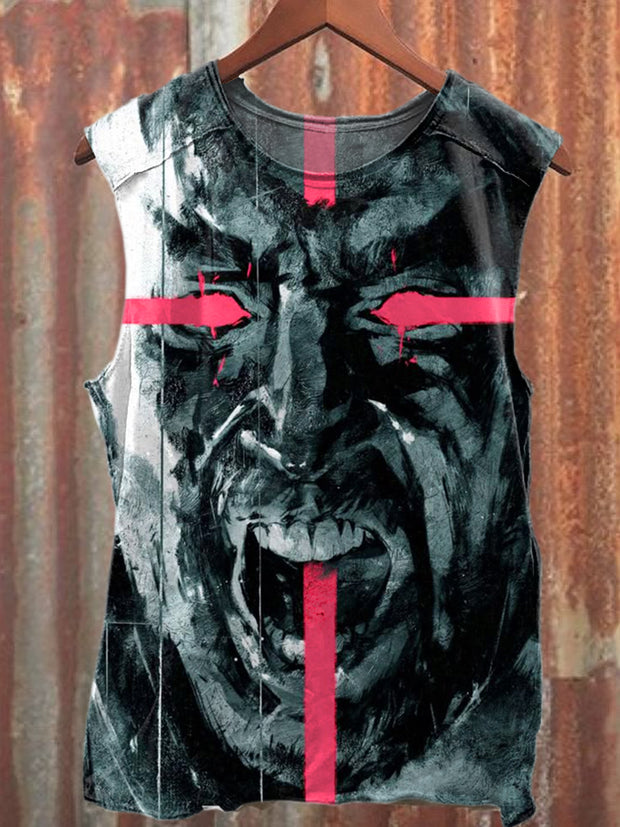 Gorgeous Abstract Graffiti Print Casual Cotton Tank Top