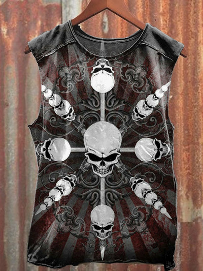 Men's Casual Skull Printed Tank Top
