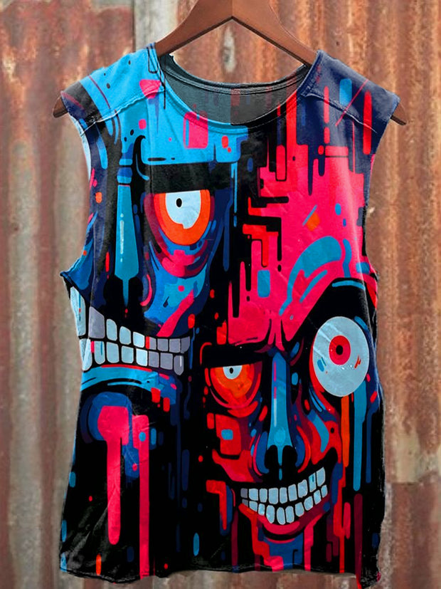 Men's Casual Mask Printed Tank Top