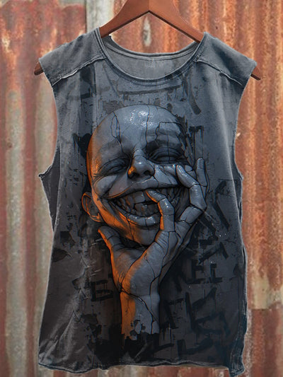 Gorgeous Abstract Graffiti Print Casual Cotton Tank Top