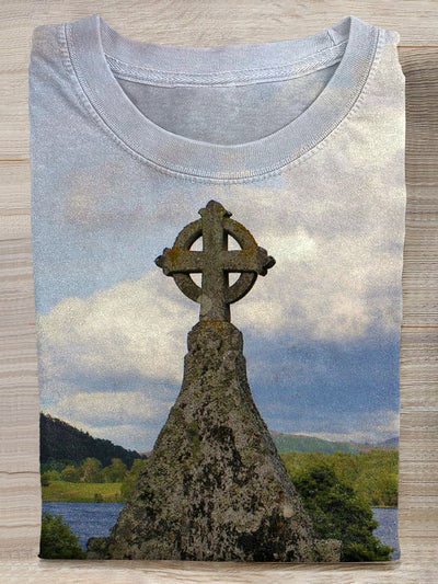 Vintage Rock of Cashel Print Cotton Tank Top