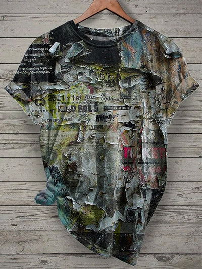 Gorgeous Collage Graffiti Print Casual T-Shirt