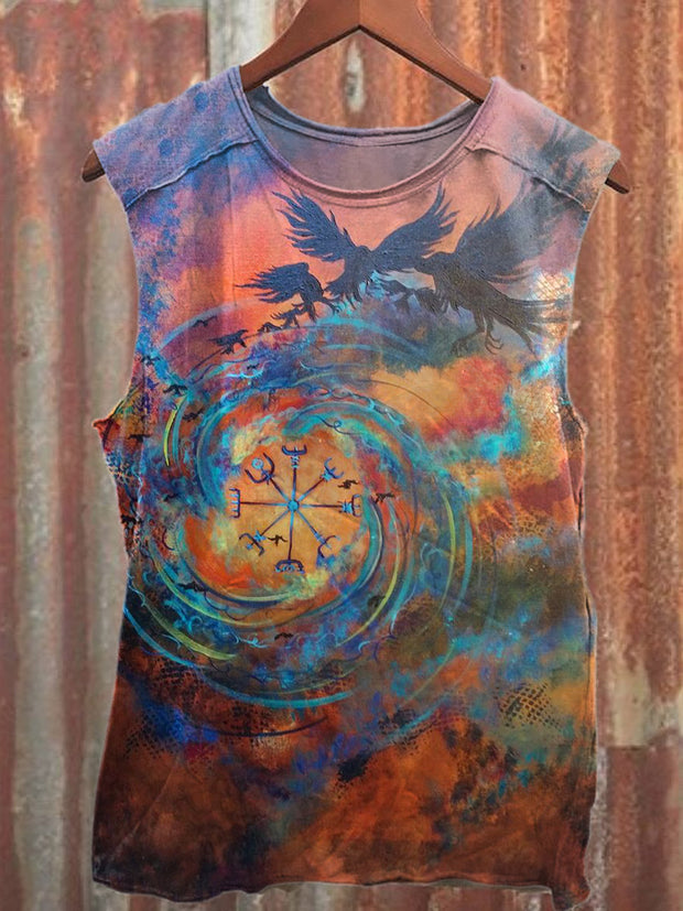 Gorgeous Graffiti Printed Casual Cotton Tank Top