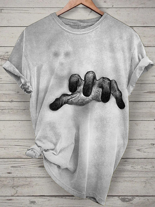 Unisex Shadow Printed Vintage Fashion Loose Short Sleeve T-Shirt
