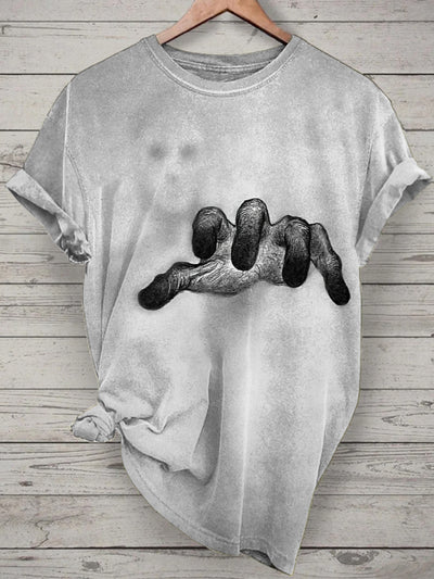 Unisex Shadow Printed Vintage Fashion Loose Short Sleeve T-Shirt