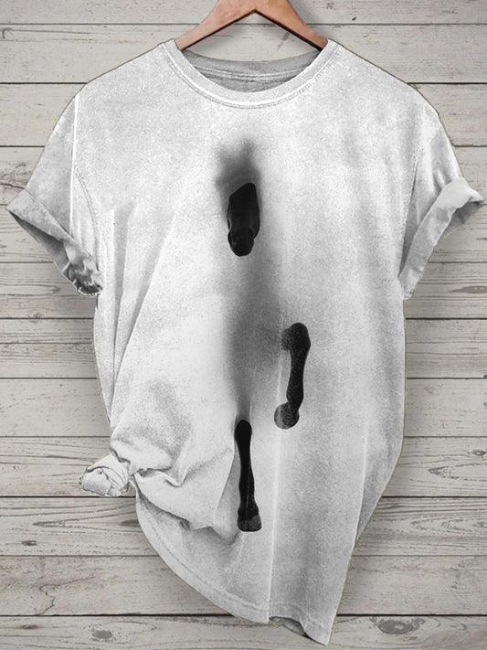 Unisex Horse Printed Vintage Fashion Loose Short Sleeve T-Shirt