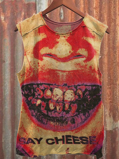 Gorgeous Graffiti Printed Casual Cotton Tank Top