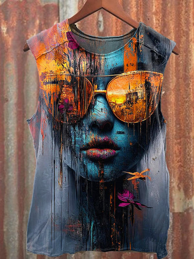 Men's Casual Abstract Graffiti Printed Tank Top