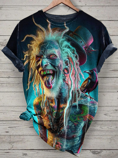 Punk Joker Printed Vintage Fashion Loose Short Sleeve T-Shirt