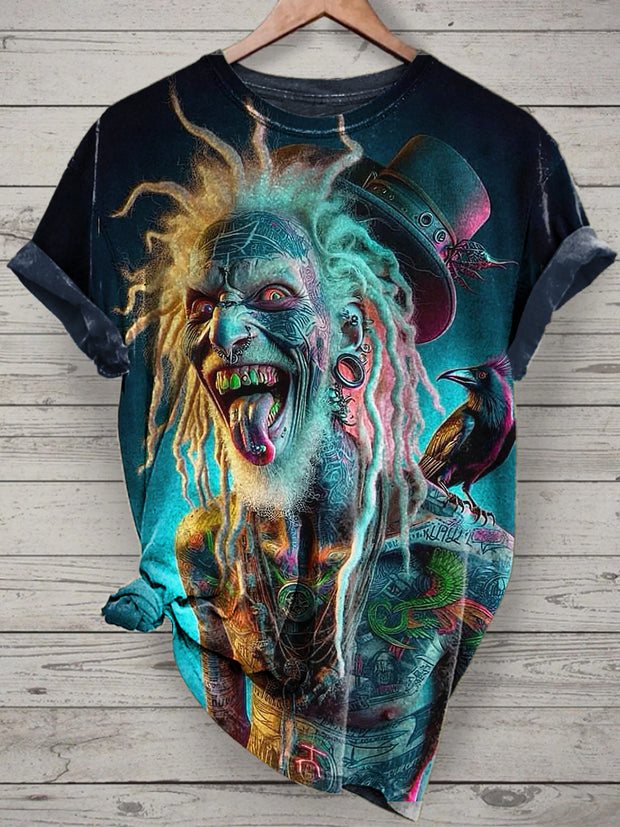 Punk Joker Printed Vintage Fashion Loose Short Sleeve T-Shirt