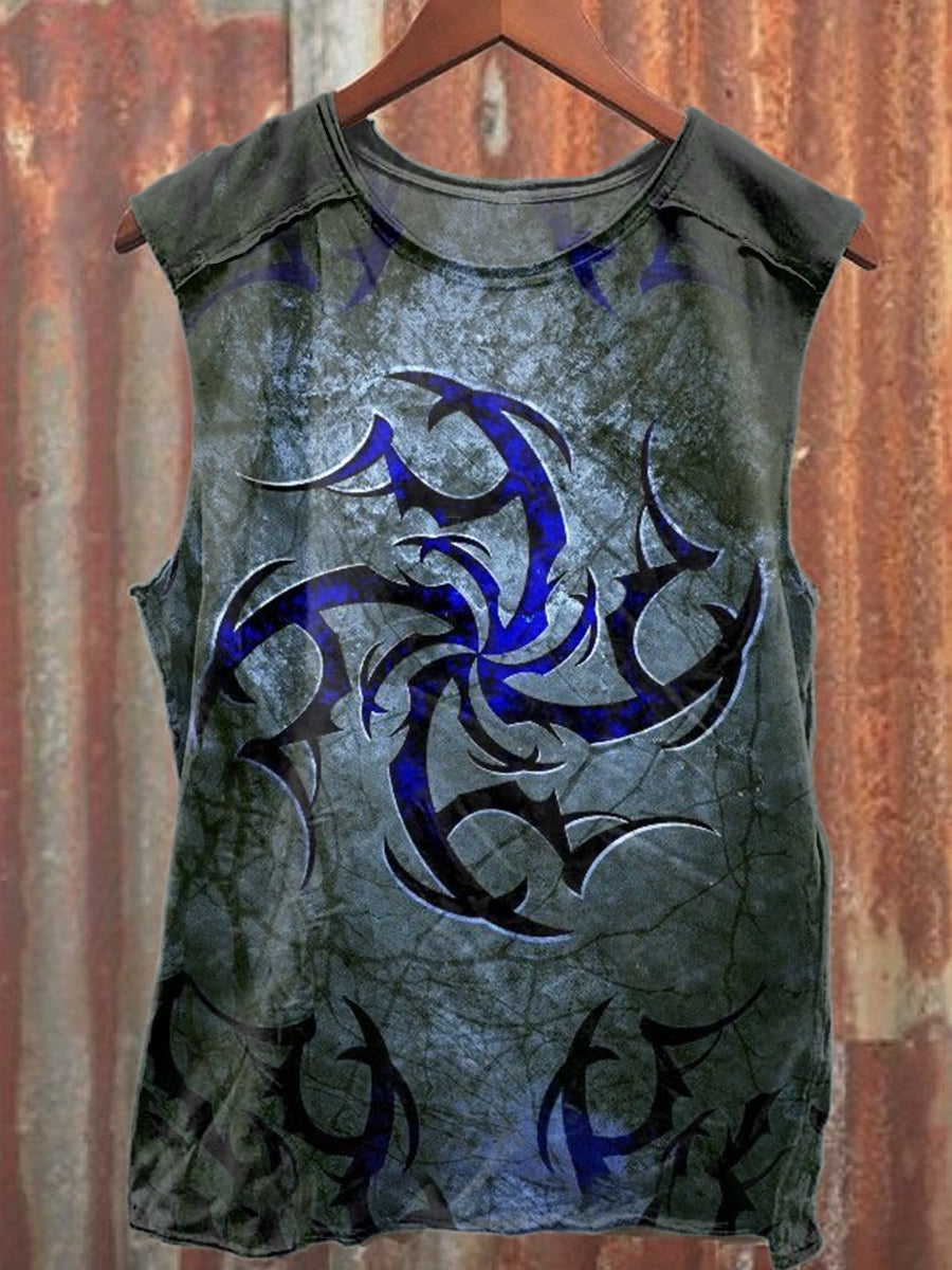 Vintage Special Totem Printed Cotton Tank Top