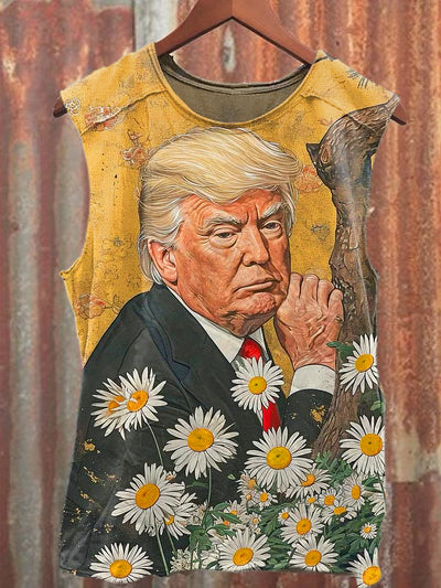 Men's Casual Funny Trump Printed Tank Top