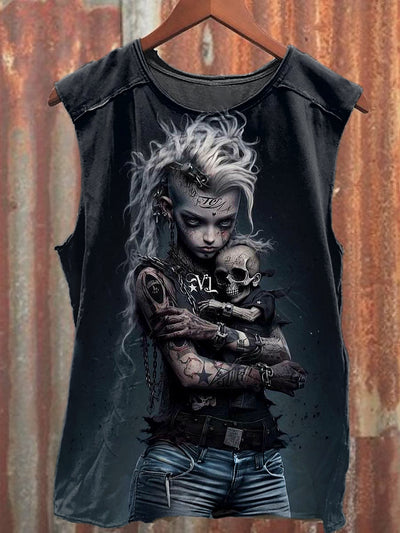 Men's Casual Punk Girl Printed Tank Top