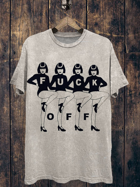 Funny Fuck Printed Vintage Fashion Loose Short Sleeve T-Shirt