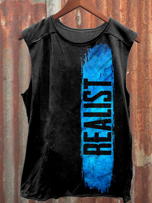 Graffiti Text Casual Cotton Tank Top