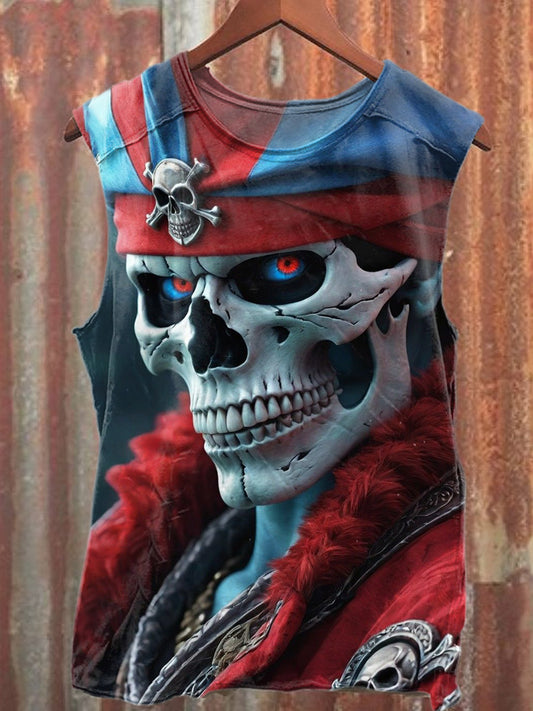 Graffiti Skull Casual Cotton Tank Top