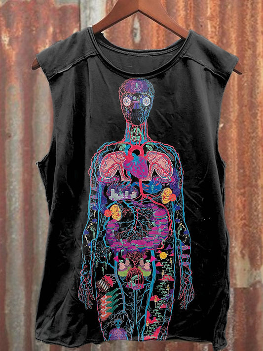 Men's Casual Human Body Printed Tank Top