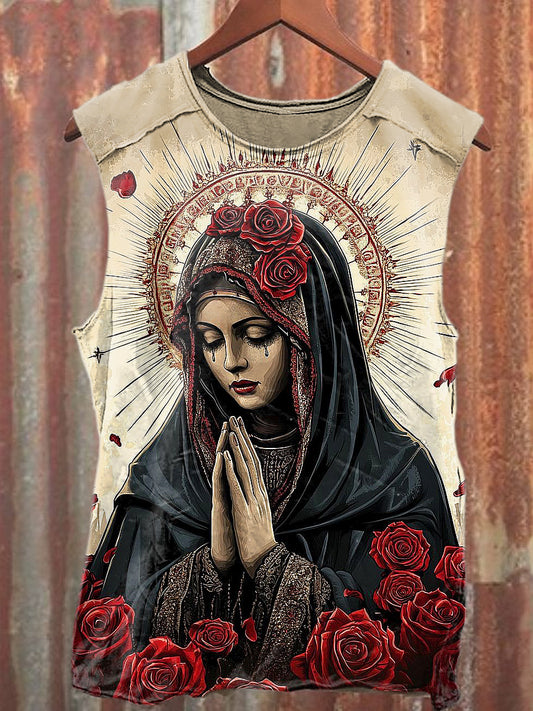 Men's Casual Nun Printed Tank Top