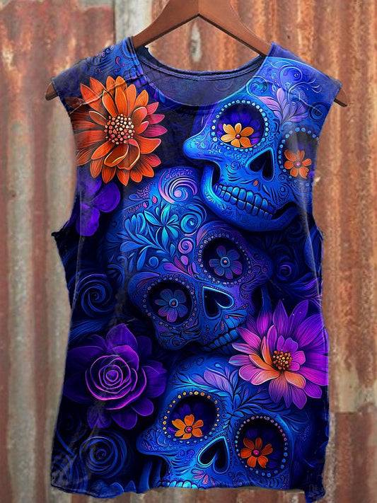 Men's Casual Skull Printed Tank Top