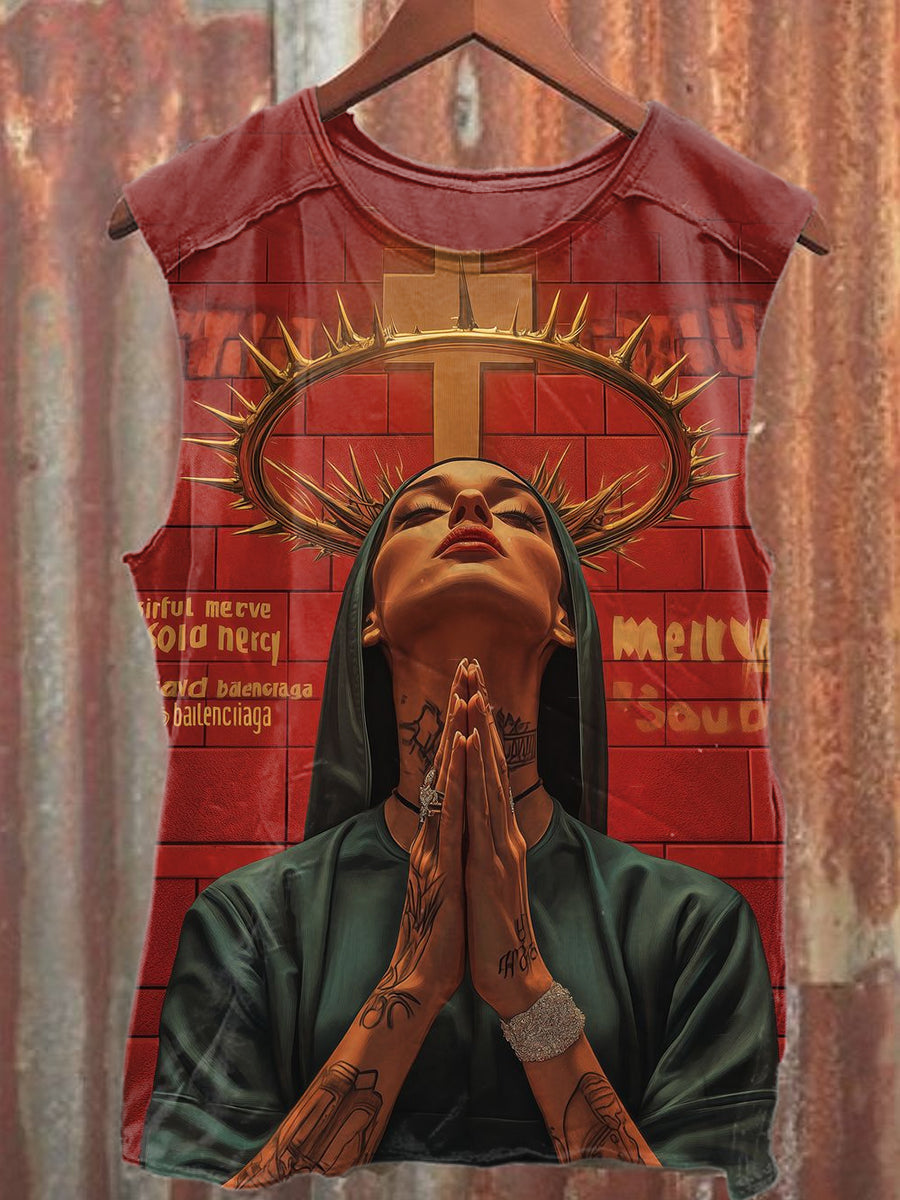 Vintage Nun Casual Cotton Tank Top