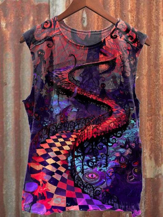 Gorgeous Graffiti Printed Cotton Tank Top