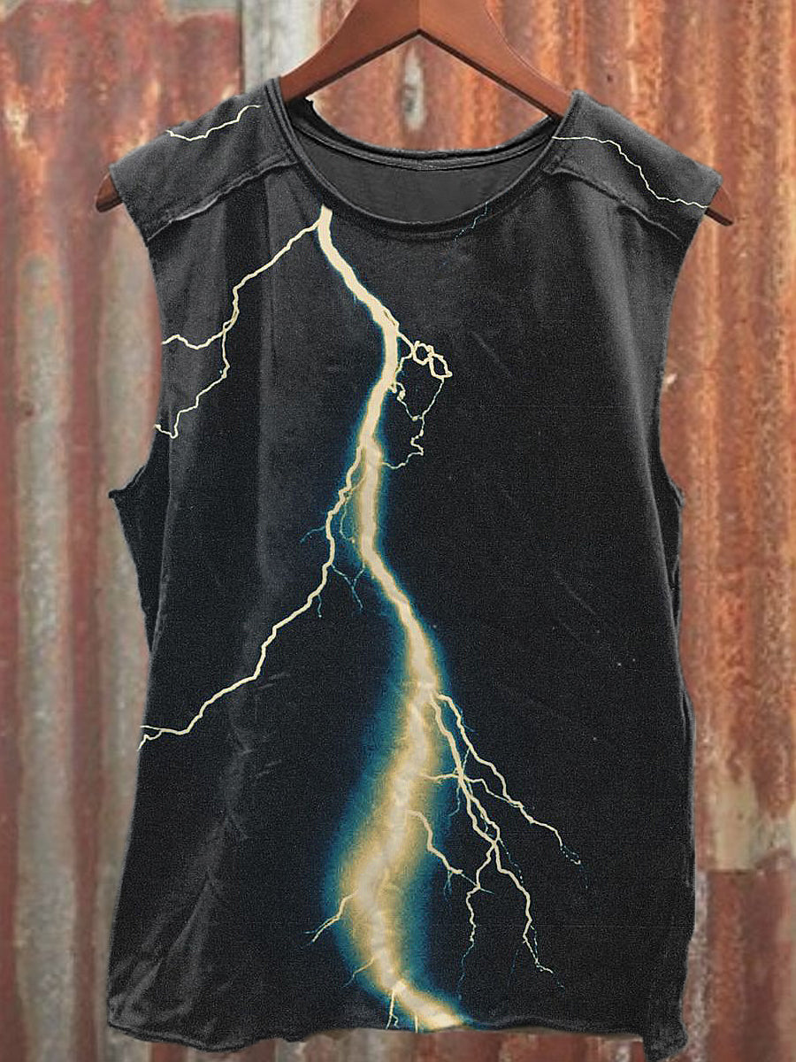 Men's Casual Lightning Printed Tank Top